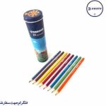 مداد 24 رنگ فلزی گرد کرونا